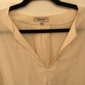 Cream delicate madewell top with side ties